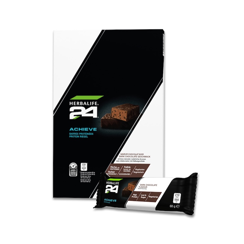 Barres protéinées Achieve H24 saveur Chocolat noir 6 x 60g Chocolat